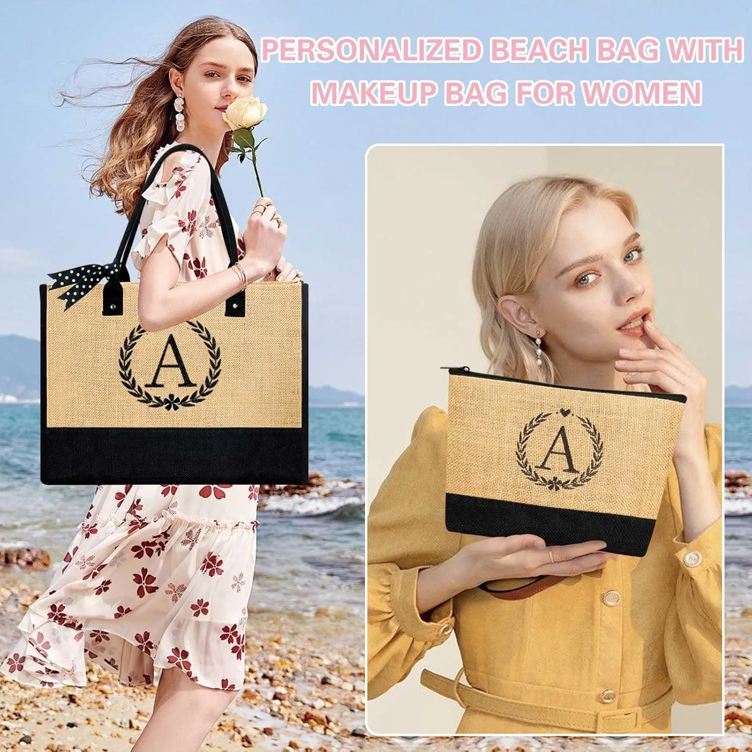GhvyenntteS Personalized Gifts for Women, Birthday Gifts for Women Mom Grandma Aunt Wife Teacher Nurse Bride - Beach Bag