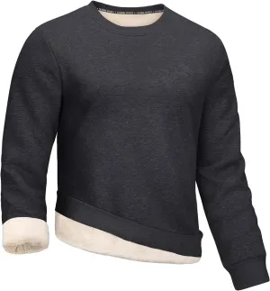 Gihuo Men's Crewneck Sweatshirt Winter Warm Sherpa Lined Pullover Fleece Top Sweatshirt