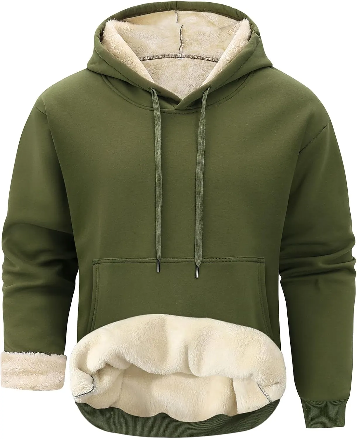 Gihuo Men's Warm Crewneck Sherpa Lined Fleece Sweatshirt Pullover Tops