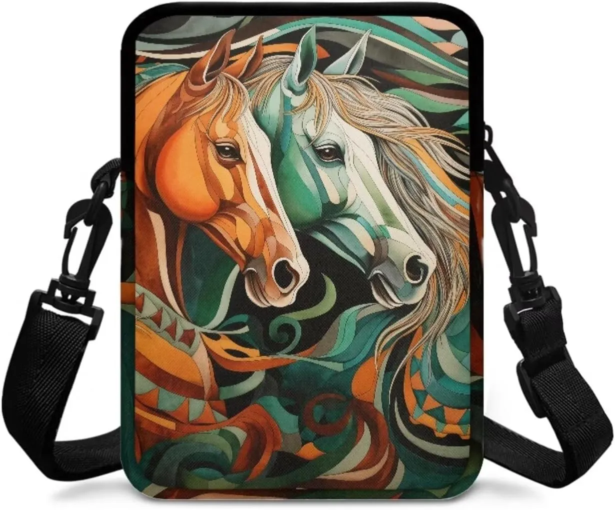 Girls Crossbody Shoulder Bag with Zipper, 2 Layer Messenger Bags for Women Men