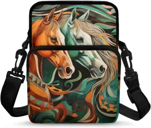 Girls Crossbody Shoulder Bag with Zipper, 2 Layer Messenger Bags for Women Men