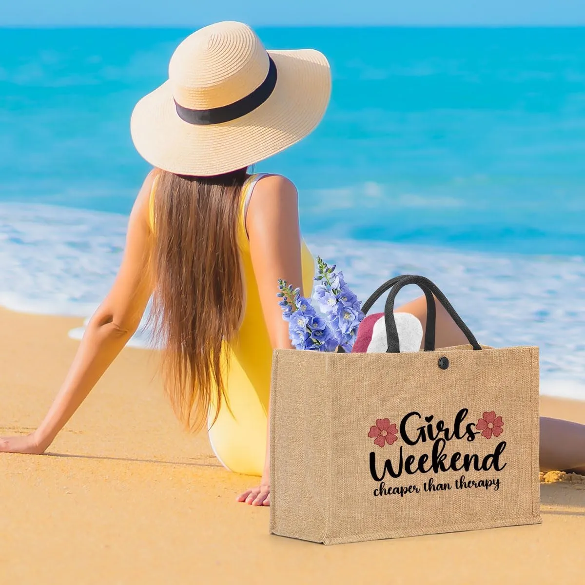Girls Trip Gifts Tote Bag for Women's Weekend & Beach Trips
