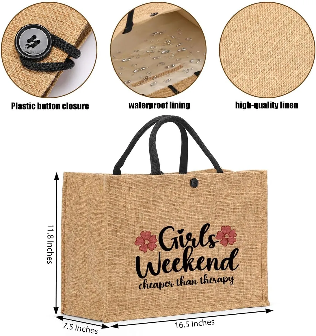 Girls Trip Gifts Tote Bag for Women's Weekend & Beach Trips