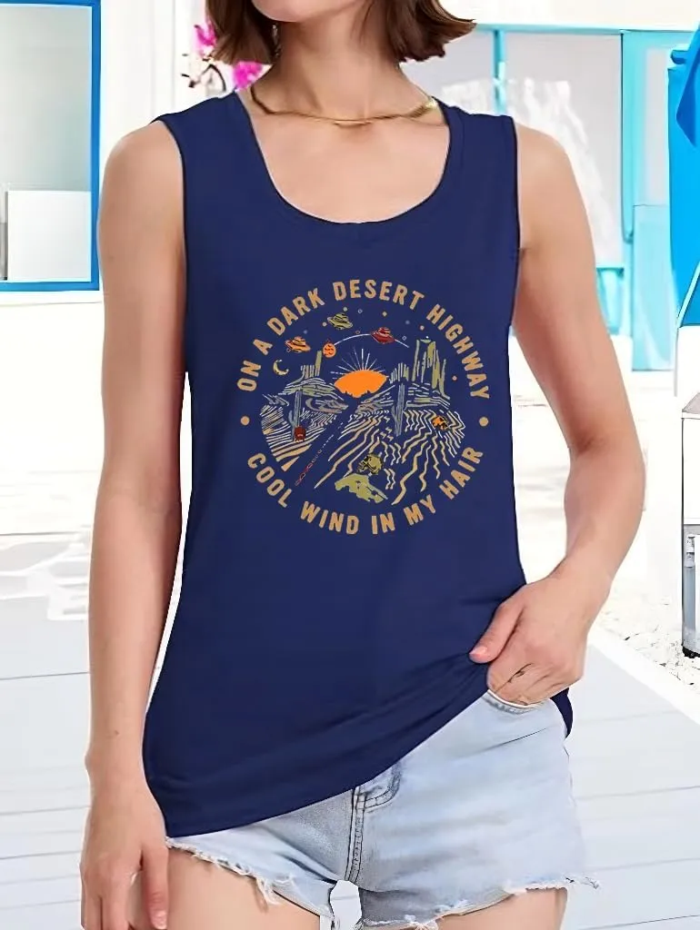 Girls Trip Tank for Women Coconut Tree Graphic Print Summer Workout Sleeveless O Neck Tank Top