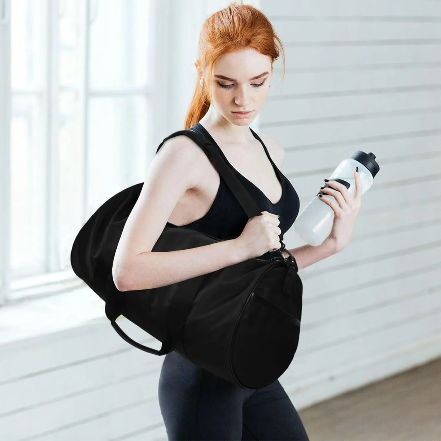 Girls Weekend Duffel Bags Washable Nurse Gym Bag for Men Women Travelling Bag Black