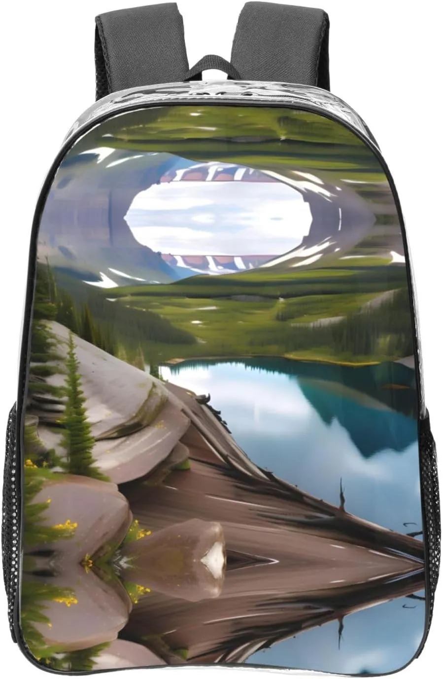 Glacier National Park Print LargeTransparent Backpack Functional Clear PVC Bag Suitable Stadium Events Travel