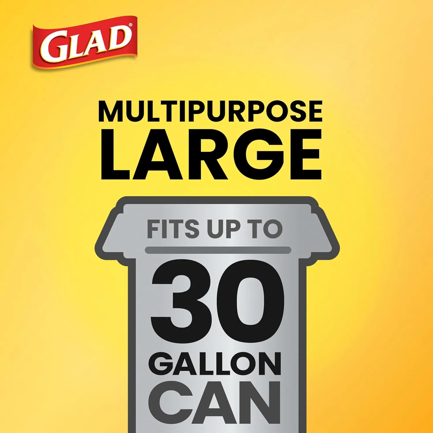 Glad ForceFlex with Clorox Trash Bags, Lemon Fresh Bleach Scent, 30 Gal, 50 Ct, Pack May Vary