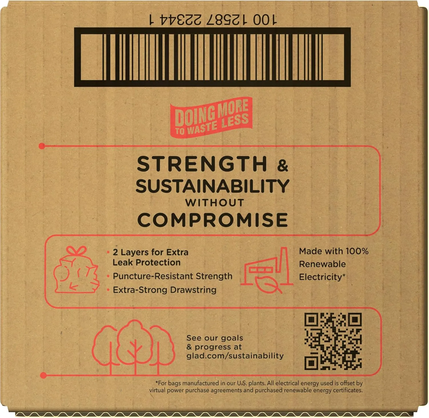 Glad ForceFlex with Clorox Trash Bags, Lemon Fresh Bleach Scent, 30 Gal, 50 Ct, Pack May Vary