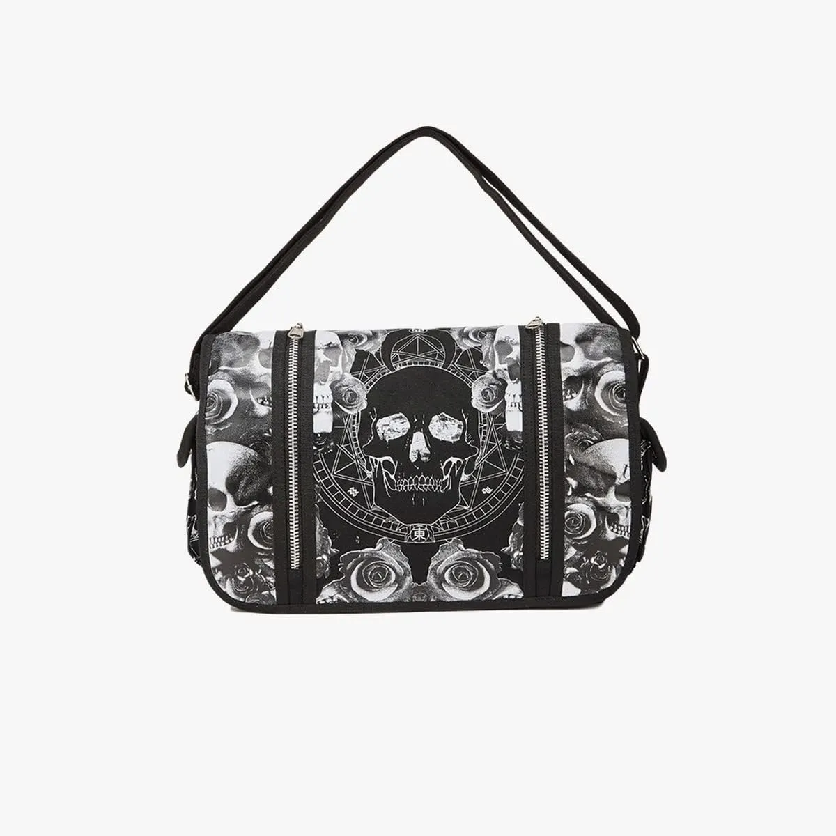 Goth Backpack Grunge Backpack Y2k Skull Backpack Hooded Backpack Gothic Black Shoulder Bag Goth Messenger Bag (shoulder bag skull)