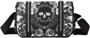 Goth Backpack Grunge Backpack Y2k Skull Backpack Hooded Backpack Gothic Black Shoulder Bag Goth Messenger Bag (shoulder bag skull)