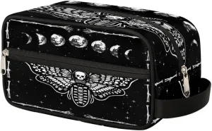 Gothic Skull Black Hanging Toiletry Bag,Travel Hygiene Kits,Waterproof Makeup Carry-on Bags,Cosmetic Bag,Approved Shave Dopp Kit for Toiletries Shower Bathroom Halloween Accessories Gifts