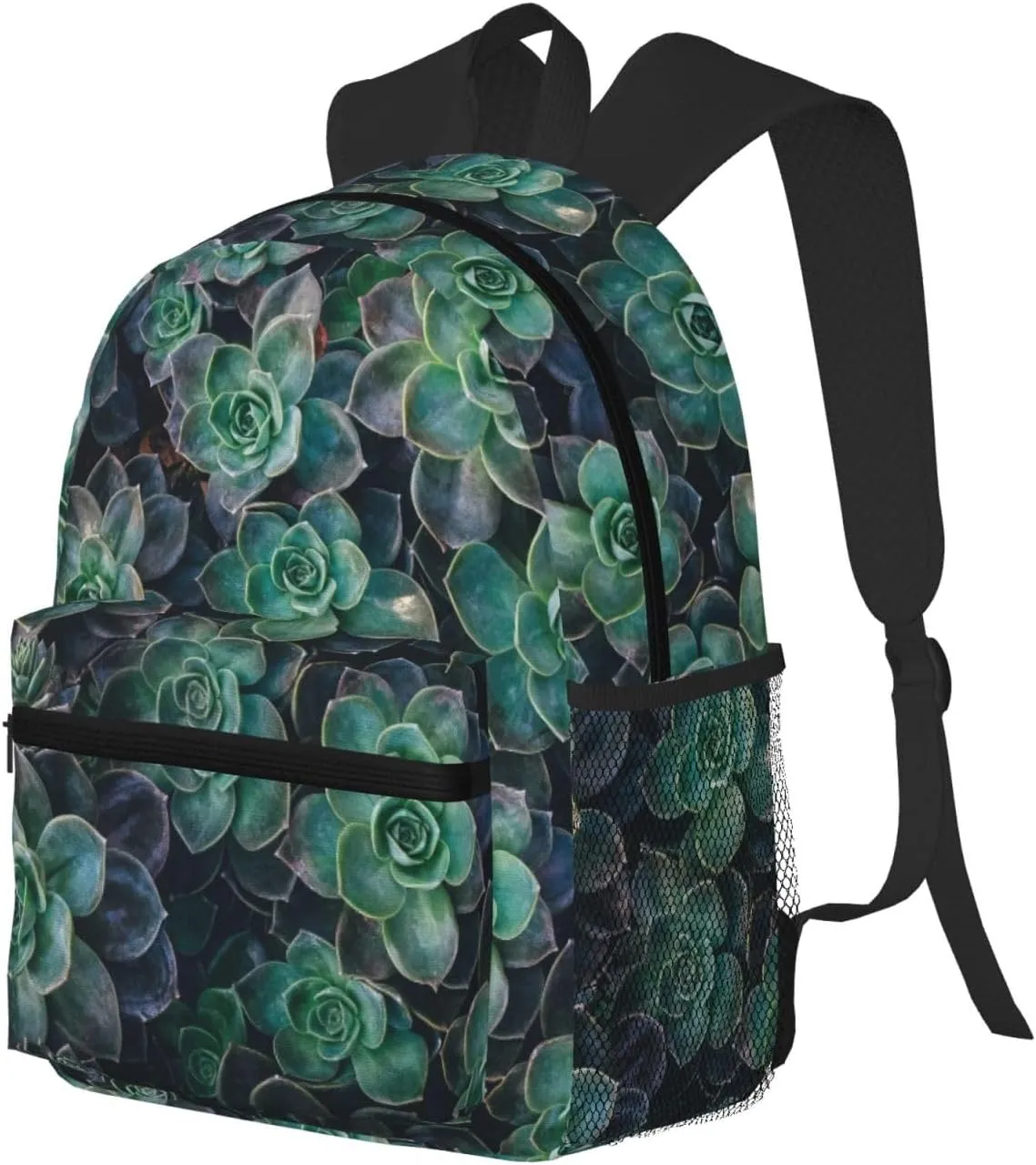 Green Succulent Fashion Backpack,Casual Daypack Backpacks For Men Women, Laptop Bag Travel Hiking Camping