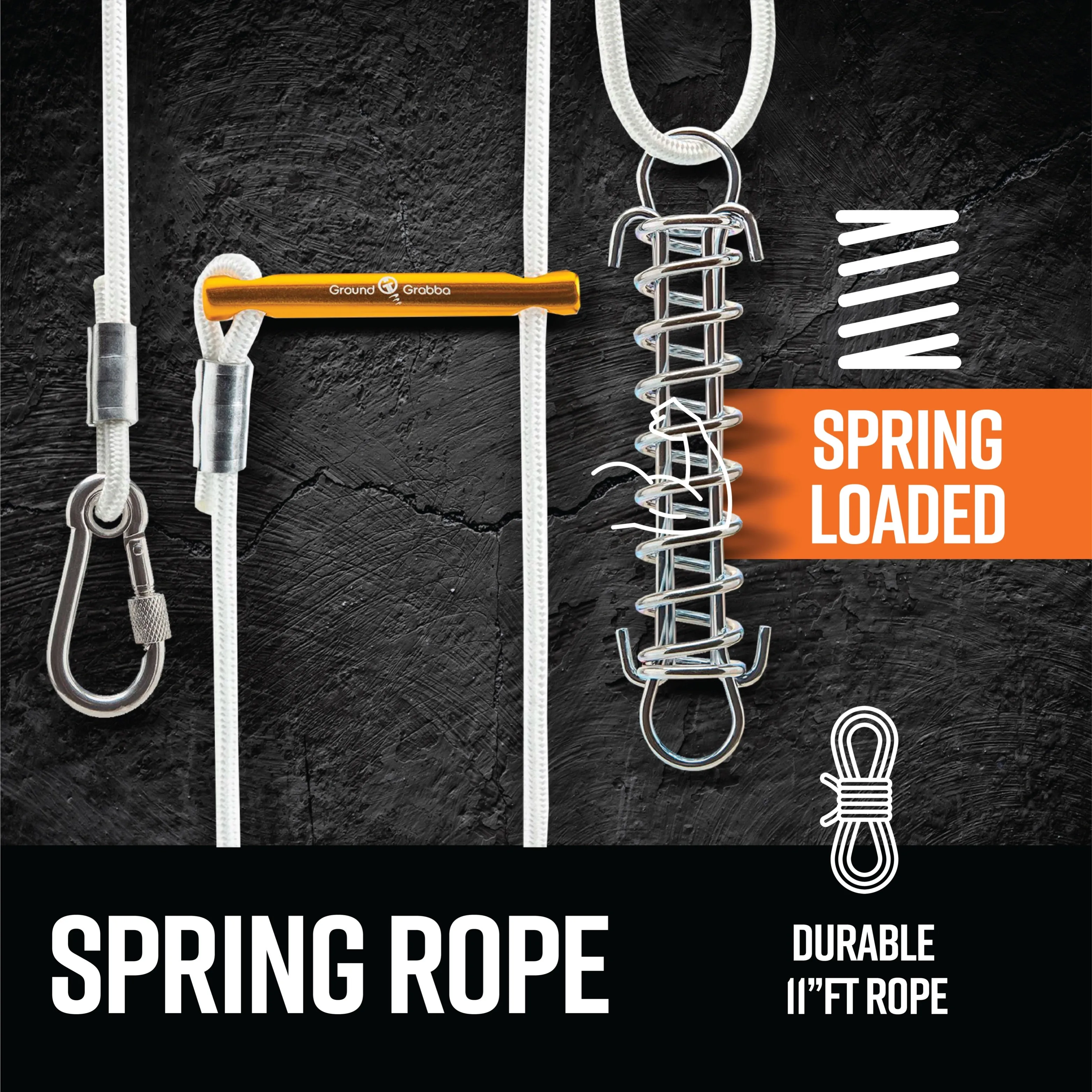 GroundGrabba Lite 12 Pack Camping Kit with Spring Ropes