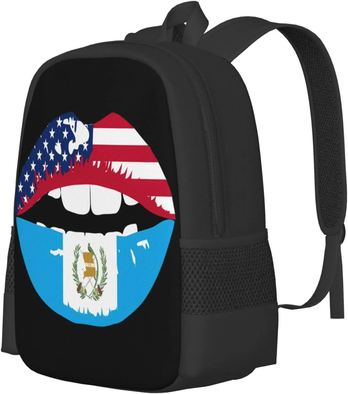 Guatemala Guatemalan Flag Lips Travel Backpack Casual Backpacks 15 Inch Laptop Back Pack Lightweight Rucksack Outdoor Sport Daypack Large Bags for Working Camping Hiking