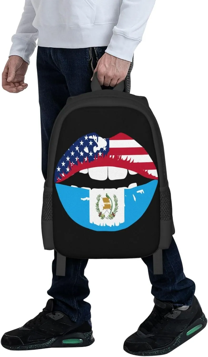 Guatemala Guatemalan Flag Lips Travel Backpack Casual Backpacks 15 Inch Laptop Back Pack Lightweight Rucksack Outdoor Sport Daypack Large Bags for Working Camping Hiking