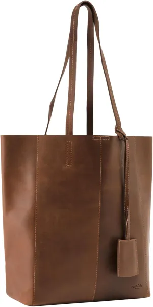 Gusti Leather Tote Bag - Cassidy, Genuine Cowhide, Shoulder Bag for Women, Fits 15” Laptop & A4, Magnet Closure, 13L