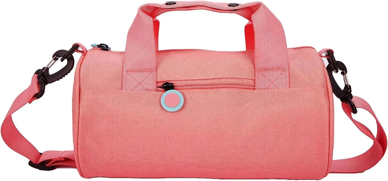 Gym Bag for Women, Waterproof Travel Bag with Wet Clothes Compartments and Adjustable Strap, Small Duffel Bag for Sports, Gyms and Weekend Getaway - Pink