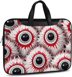 Halloween Eyeballs Laptop Sleeve Bag Protective Case Handbag With Shoulder Strap for Computer 10-17 Inch