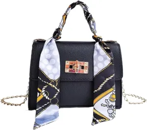 Handbags Women's Fashion Lychee Pattern Lock Top Handbags - Large Capacity PU Shoulder Messenger Bags(Black)
