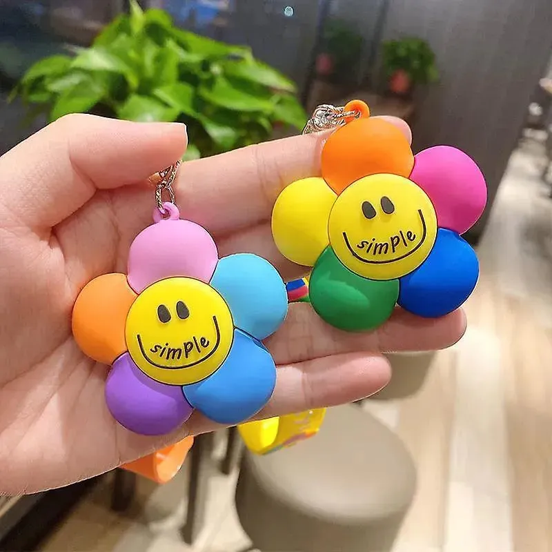 Happy Bloom Smiley Flower Keychain