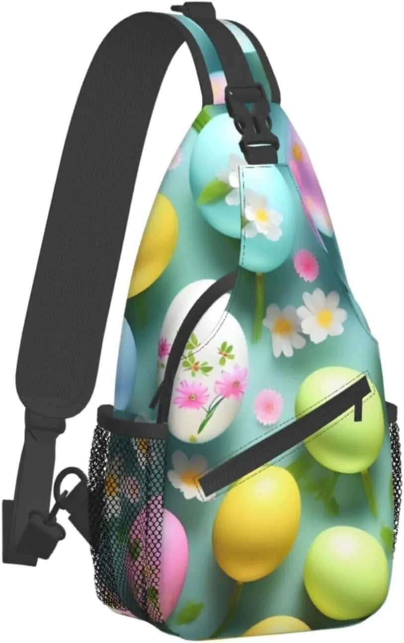 Happy Easter Holiday Unisex Casual Diagonal Chest Bag,Multipurpose Crossbody Shoulder Bag Travel Hiking Daypack