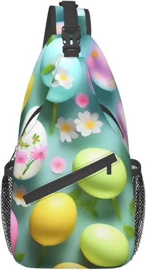 Happy Easter Holiday Unisex Casual Diagonal Chest Bag,Multipurpose Crossbody Shoulder Bag Travel Hiking Daypack