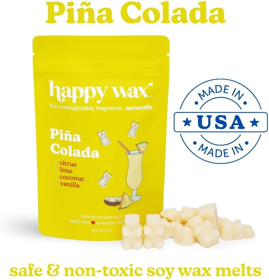Happy Wax Beach Mix Premium Scented Natural, Non Toxic Soy Wax Melts – 6 Total Oz. of Scented Wax Melts. Includes: Pina Colada, Coastal Tide, and Pineapple Mango