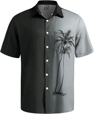 Hardaddy Men's Hawaiian Shirt Short Sleeves Coconut Printed Button Down Summer Beach Casual Shirts