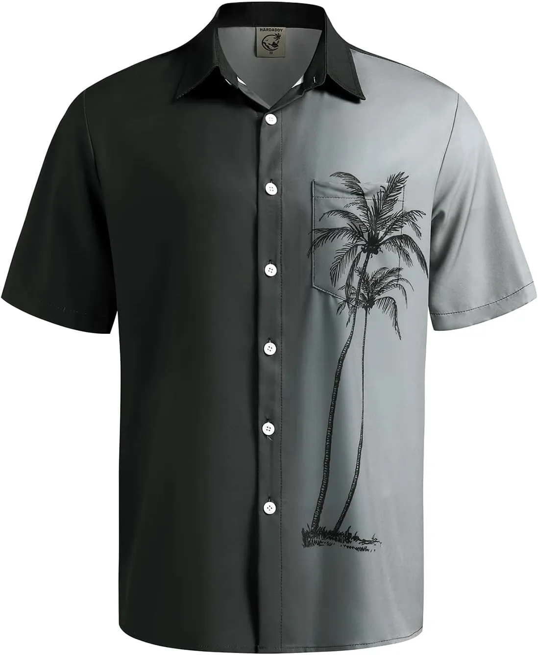Hardaddy Men's Hawaiian Shirt Short Sleeves Coconut Printed Button Down Summer Beach Casual Shirts