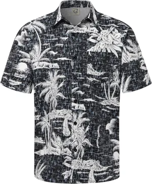 Hardaddy Men's Hawaiian Shirt Short Sleeves Coconut Printed Button Down Summer Beach Casual Shirts