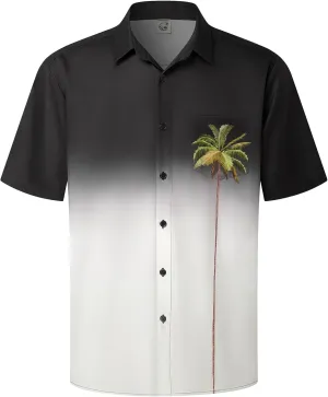 Hardaddy Men's Hawaiian Shirt Short Sleeves Coconut Printed Button Down Summer Beach Casual Shirts