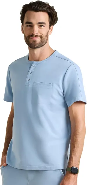 Healing Hands Men's Medical Scrub Top Shane with 1 Pocket, Snap-Closure Placket, Moisture Wicking, 360° Stretch - HH701