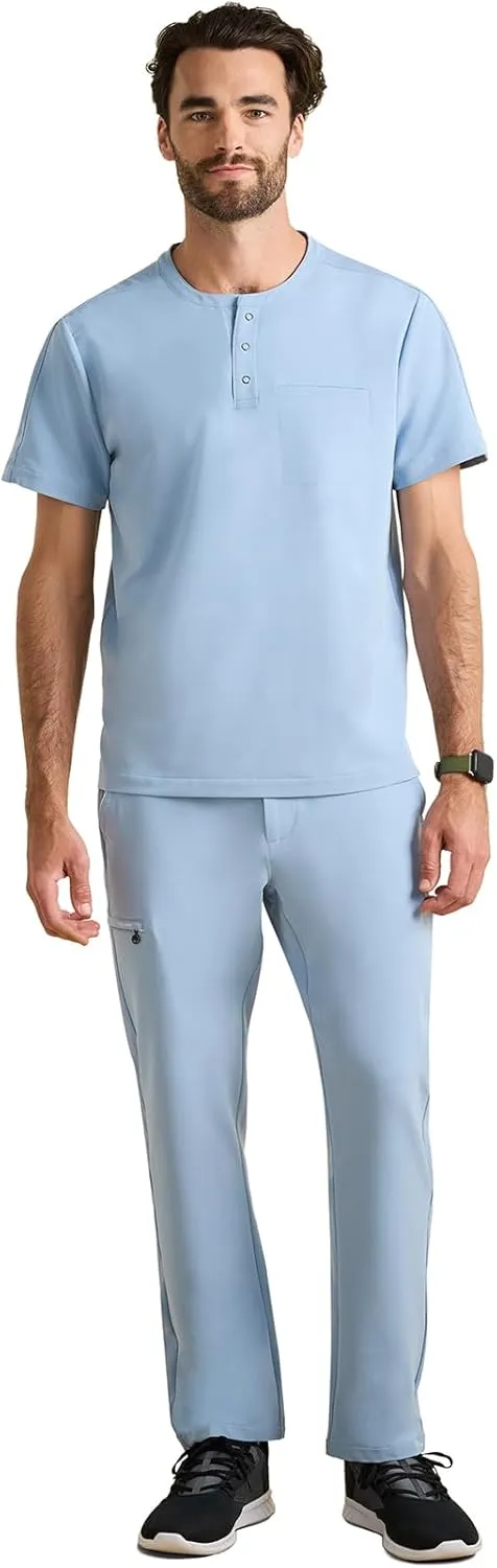 Healing Hands Men's Medical Scrub Top Shane with 1 Pocket, Snap-Closure Placket, Moisture Wicking, 360° Stretch - HH701
