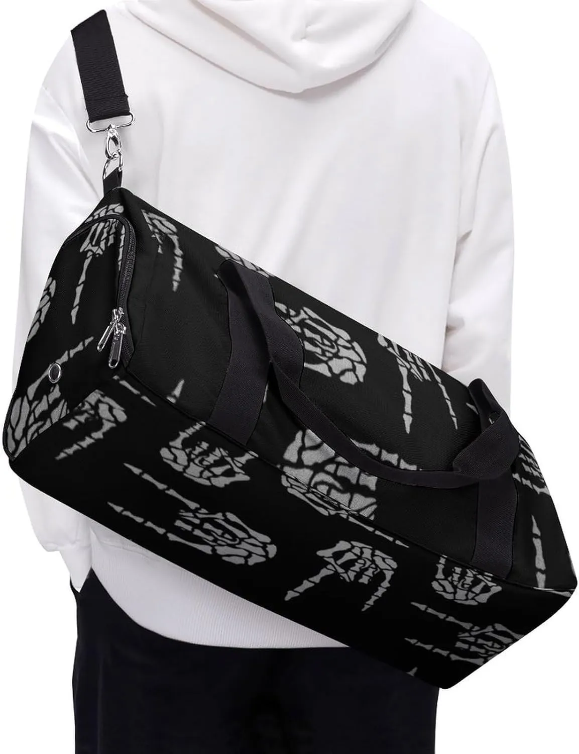 Heavy Metal Skull Rock Hand A Fitness Bag with Large Storage Space Is Suitable for Portable Outdoor Use