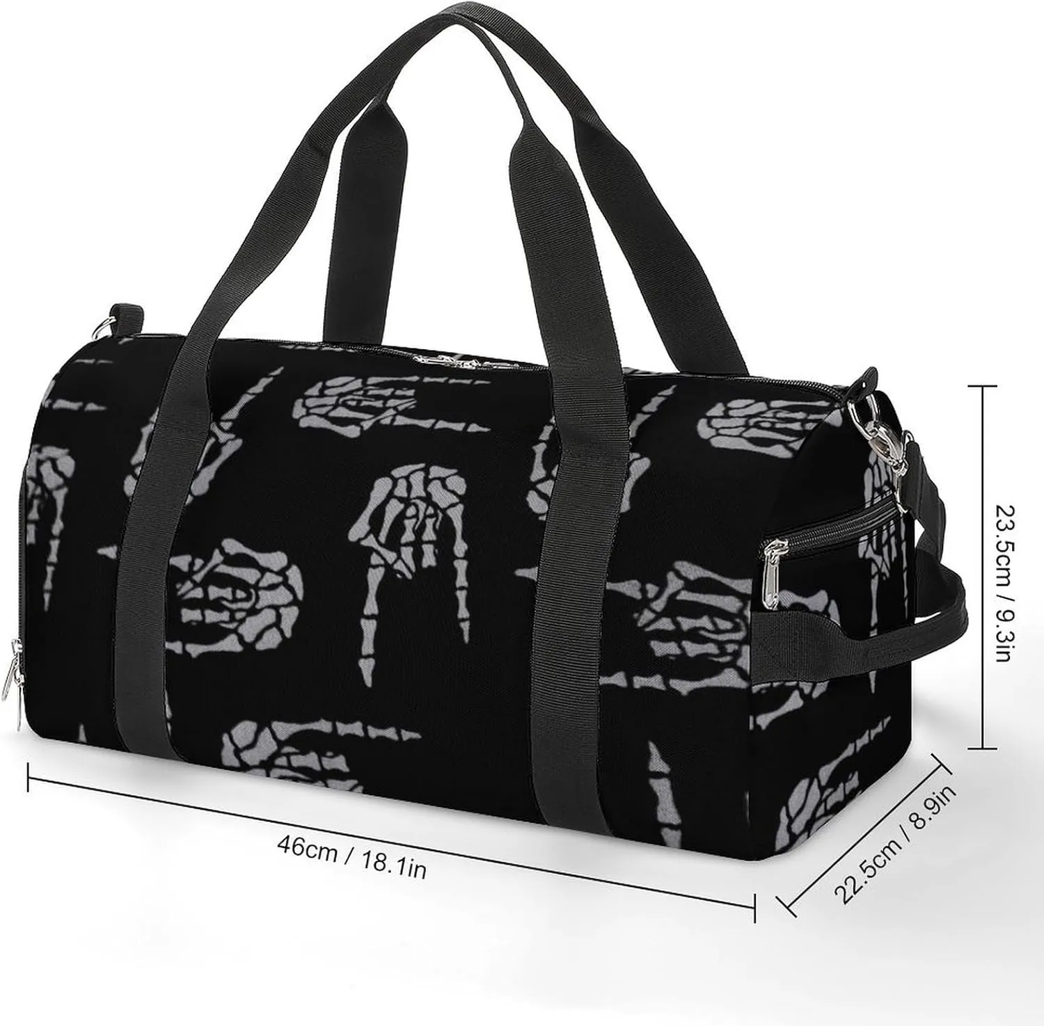 Heavy Metal Skull Rock Hand A Fitness Bag with Large Storage Space Is Suitable for Portable Outdoor Use