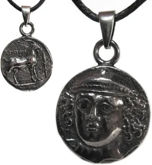 Hermes Mercury Messenger God Olympians Pewter Pendant Charm Unisex Necklace - Pewter