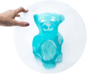 High Five Inflatable Fun Beach Ball, Blue Gummy Bear Design, 15 inch