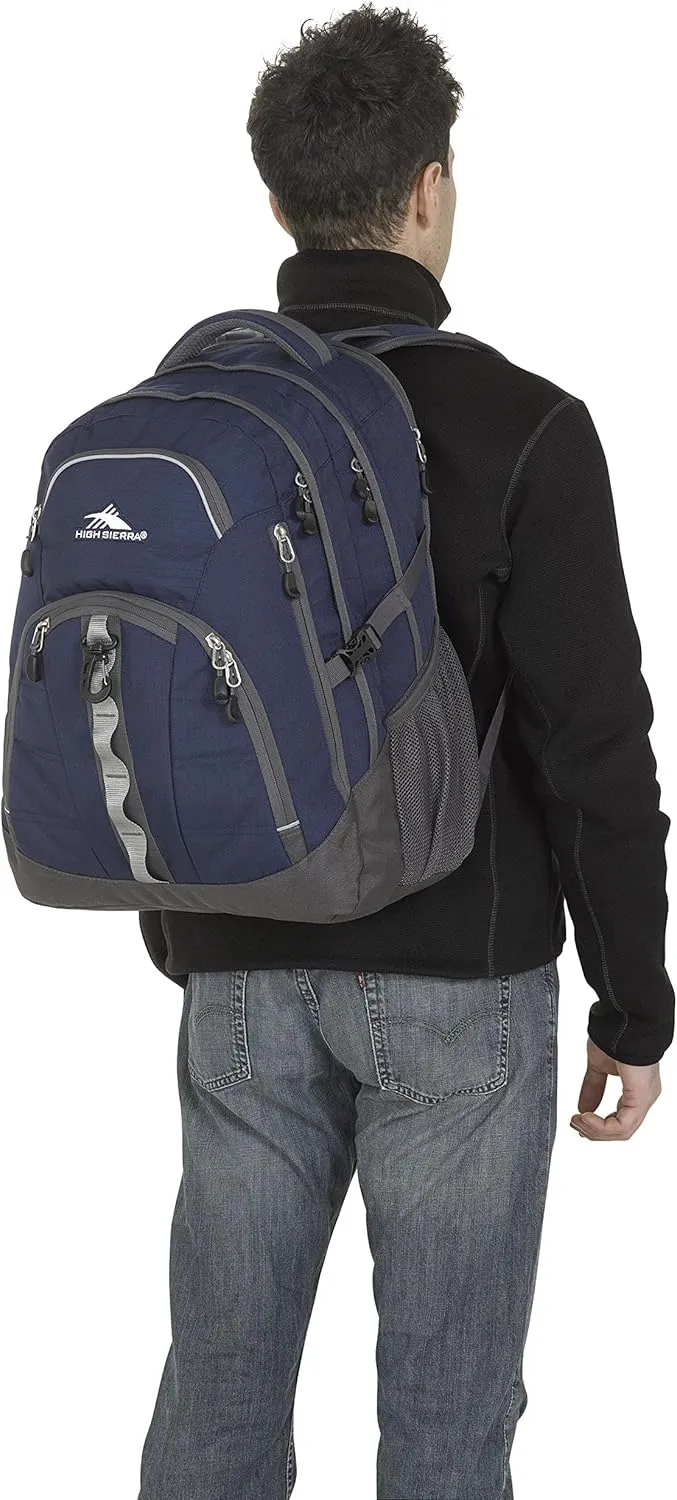 High Sierra Access 2.0 Laptop Backpack, True Navy/Mercury, One Size Dark Blue