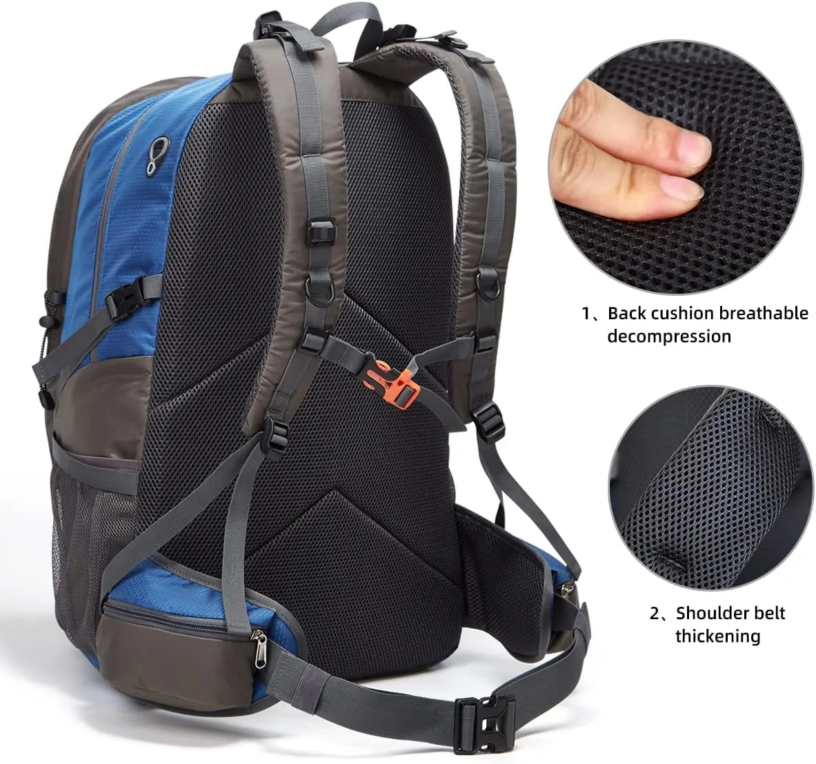 Hiking Backpack 40L Waterproof Hiking Daypack with Rain Cover, Outdoor Trekking Travel Backpacks for Men Women