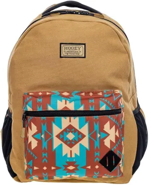 HOOEY "Recess 25 Liter School Hiking Backpack Rain Cover Hat Strap Laptop Sleeve Hydro Pockets (Tan/Red)