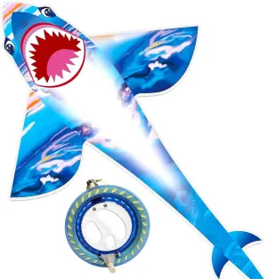 Hoofer Large Beach Kite and Reel Winder with 650ft String for Kids and Adults, Single Line Kite, Extremely Easy to Fly for Beginners