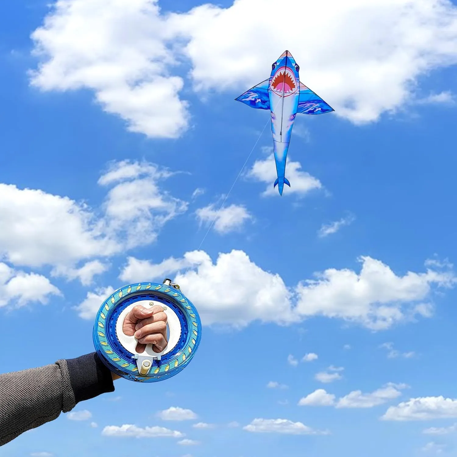 Hoofer Large Beach Kite and Reel Winder with 650ft String for Kids and Adults, Single Line Kite, Extremely Easy to Fly for Beginners