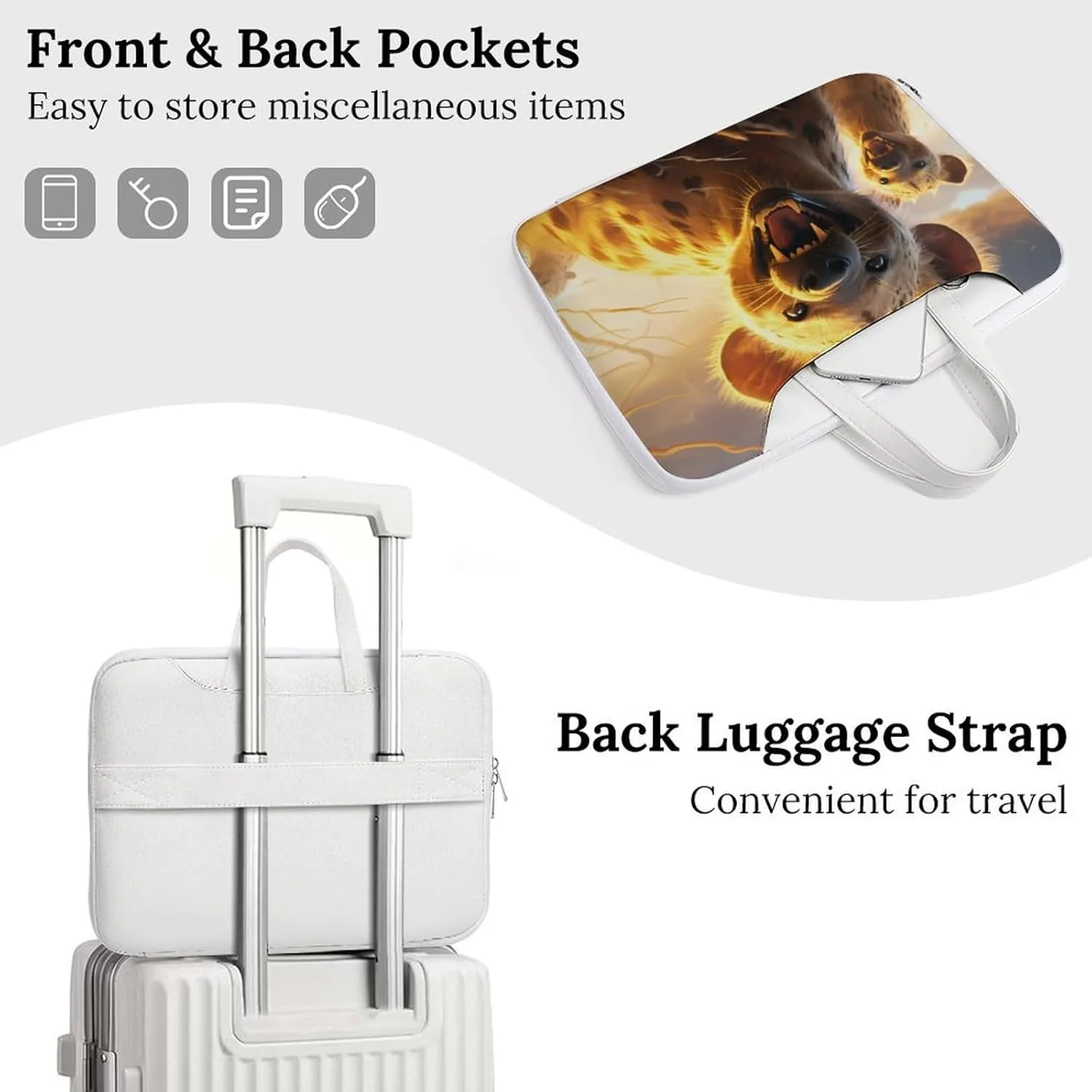Hyenas Waiting for Predation Laptop Sleeve Bag Protective Case Handbag With Shoulder Strap for Computer 10-17 Inch