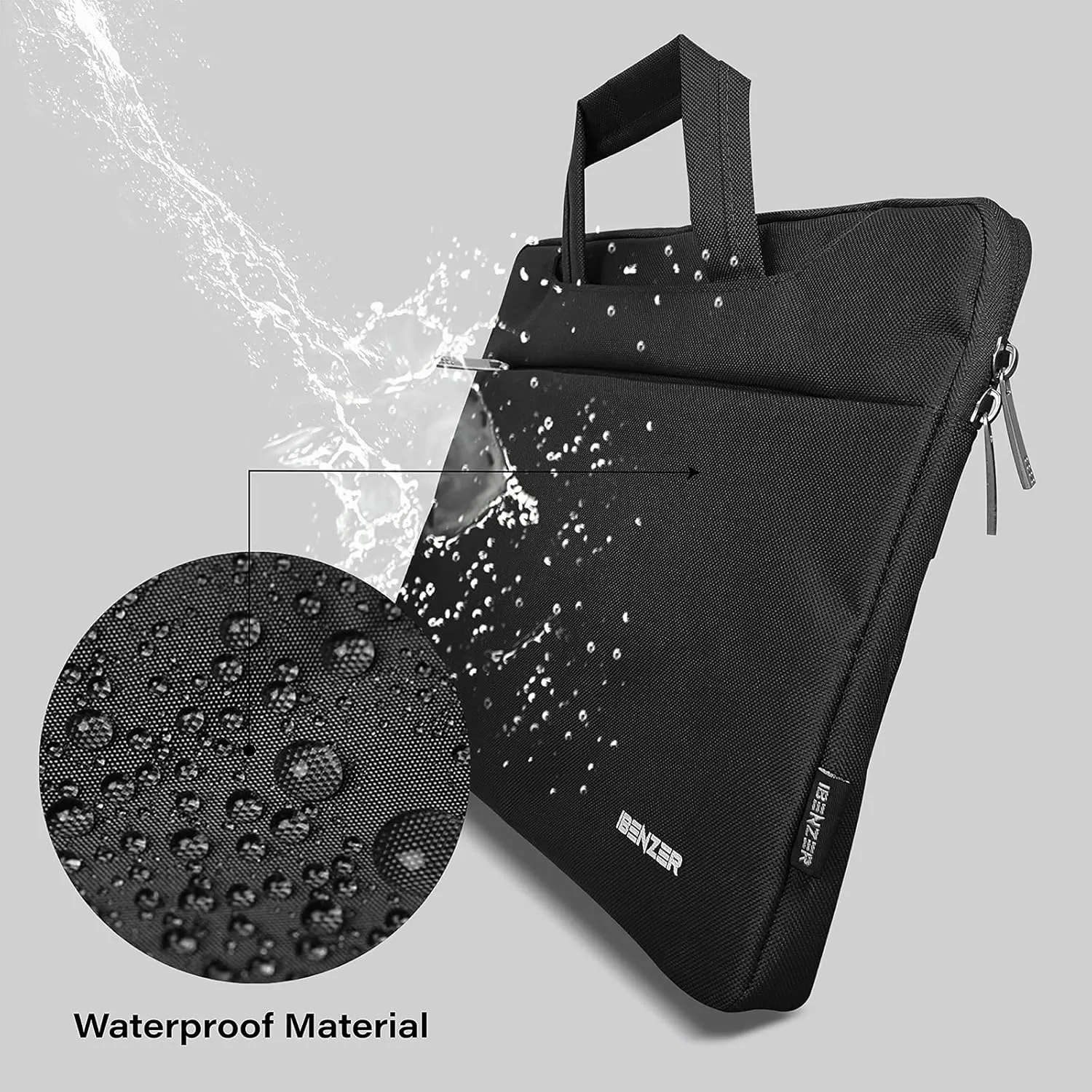 iBenzer 15.6 16 inch Laptop Computer Sleeve Carrying Case Bag for New MacBook Air 15-inch M2 A2941, MacBook Pro 15/16-inch, 15" Surface/Dell/HP/Acer/Lenovo Chromebook, Black LS-SLD15-BK
