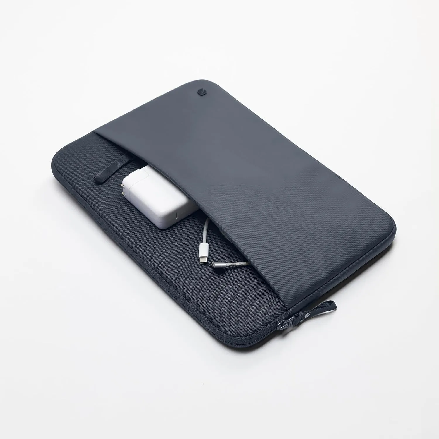 Incase A.R.C. Sleeve with ReSpun 100% Recycled Polyester - MacBook/Laptop & iPad/Tablet Case - Cushioned Faux Fur Lining, External Zippered Slip Pocket (Navy, 16-inch)