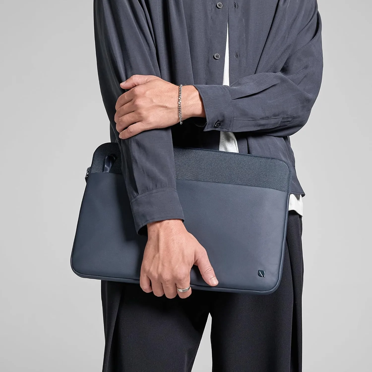Incase A.R.C. Sleeve with ReSpun 100% Recycled Polyester - MacBook/Laptop & iPad/Tablet Case - Cushioned Faux Fur Lining, External Zippered Slip Pocket (Navy, 16-inch)