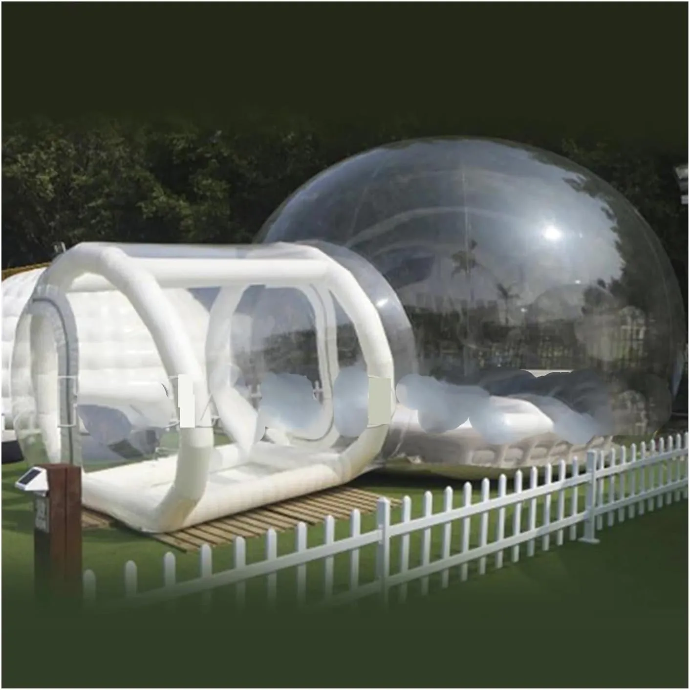 Inflatable Air Dome Tent Party Inflatable Transparent Bubble Tent with Balloons Outdoor Show Change Clothes Tent (Color : Clear, Size : 13ft Diameter)