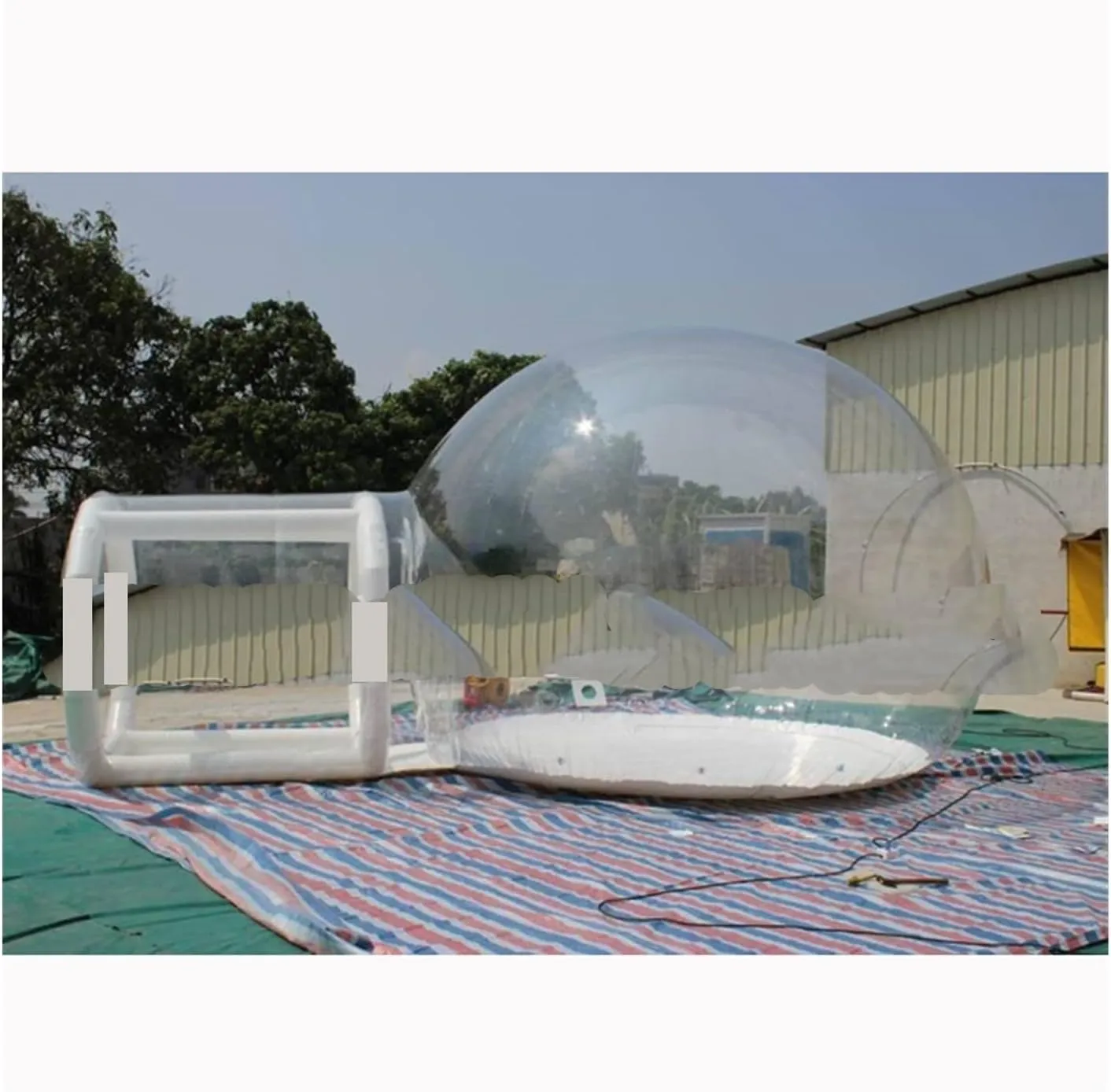 Inflatable Air Dome Tent Party Inflatable Transparent Bubble Tent with Balloons Outdoor Show Change Clothes Tent (Color : Clear, Size : 13ft Diameter)