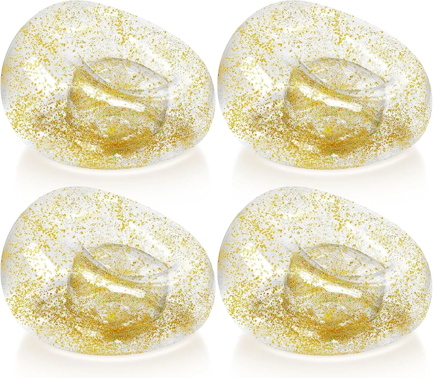 Inflatable Bean Bag Chair for Adult Bean Bag Sofa Chair Blow up Inflatable Furniture for Outdoor Living Room Bedroom Balcony Travel Party Gift Accessories(Gold Glitter,4 Pcs)