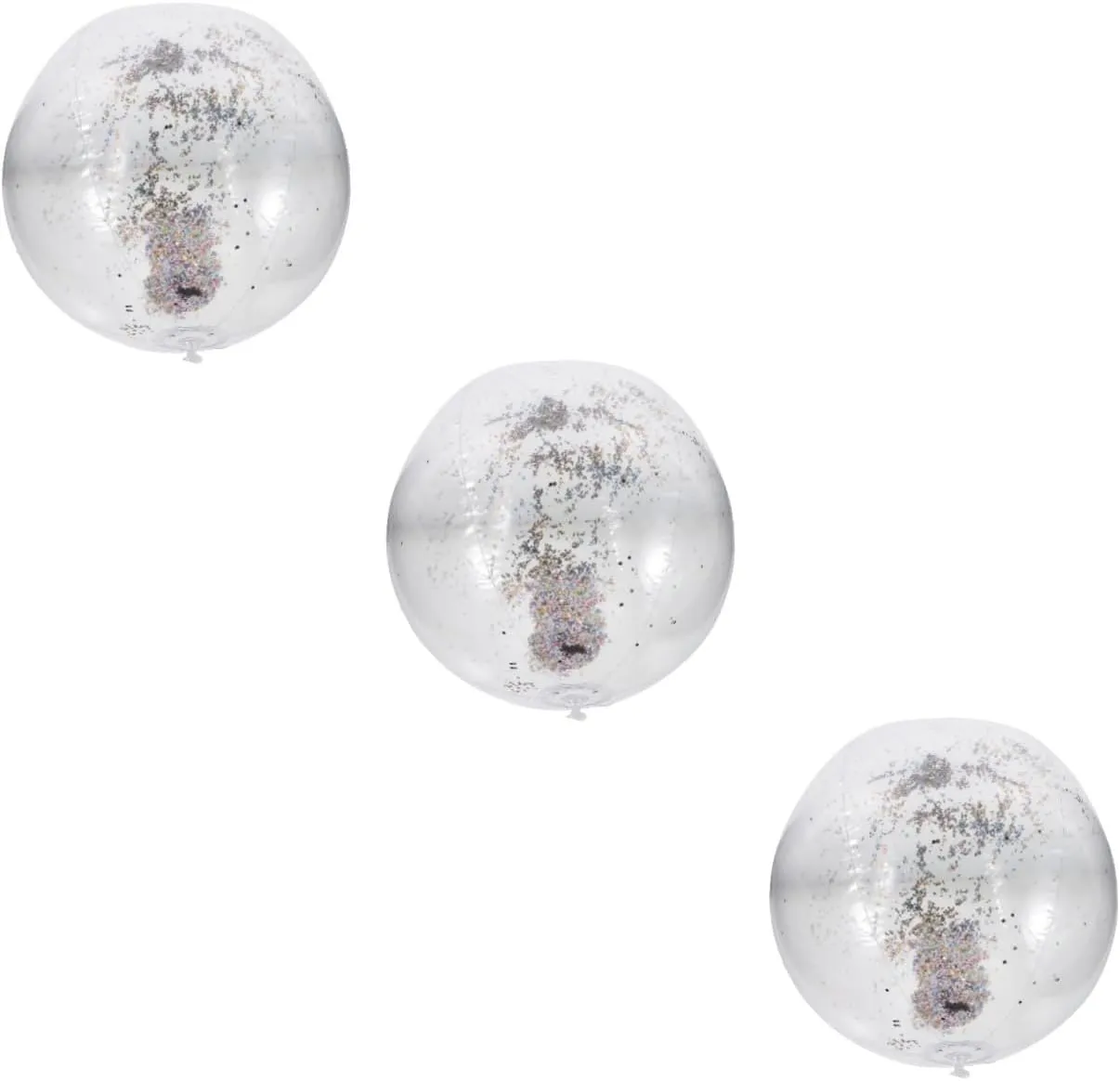 Inflatable Glitter Beach Ball Transparent Summer for Pool Parties Garden Games Easy to Inflate and for